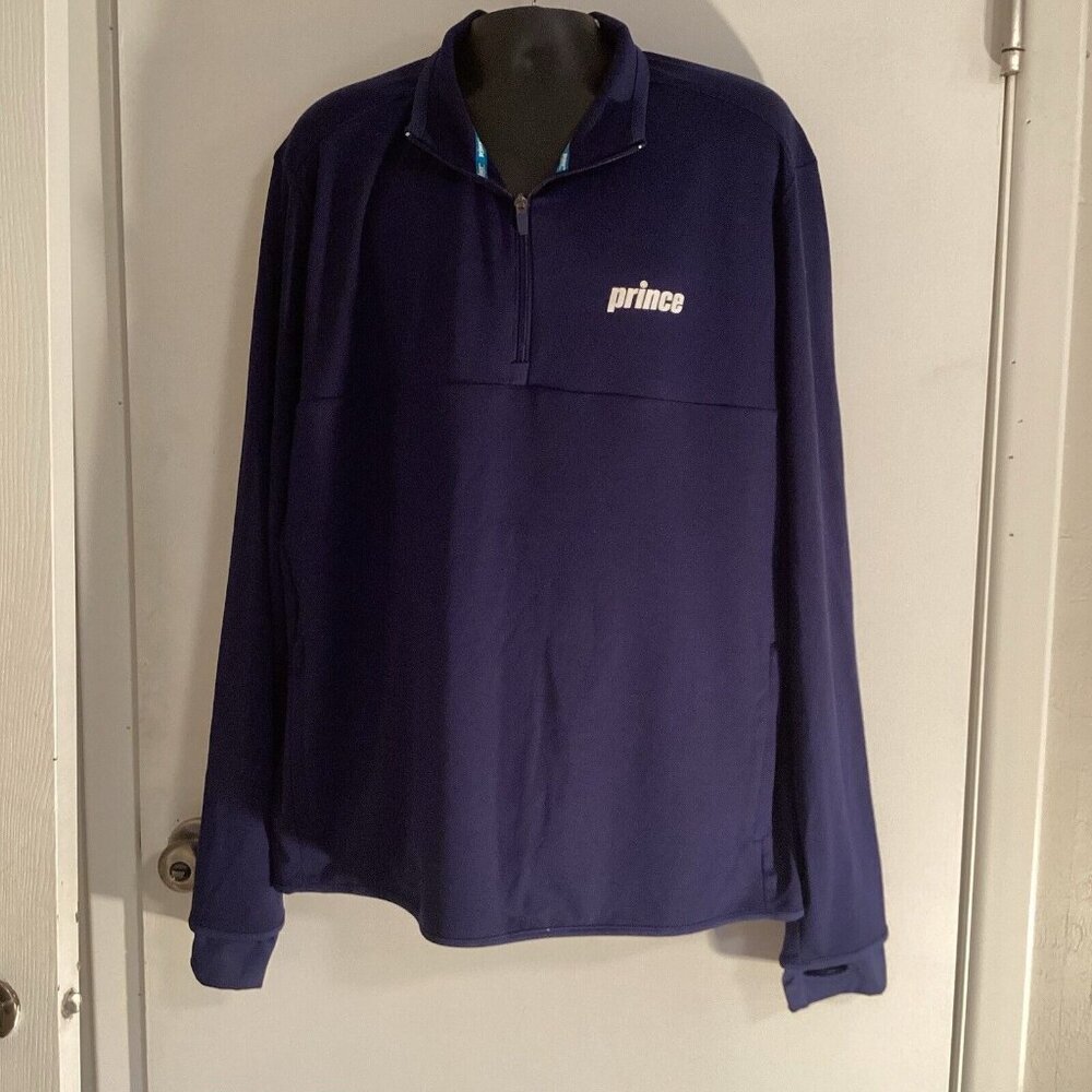 NWT Prince Pickleball Men's 1/4 Zip Ponte Track Jacket Navy Blue Size XXL